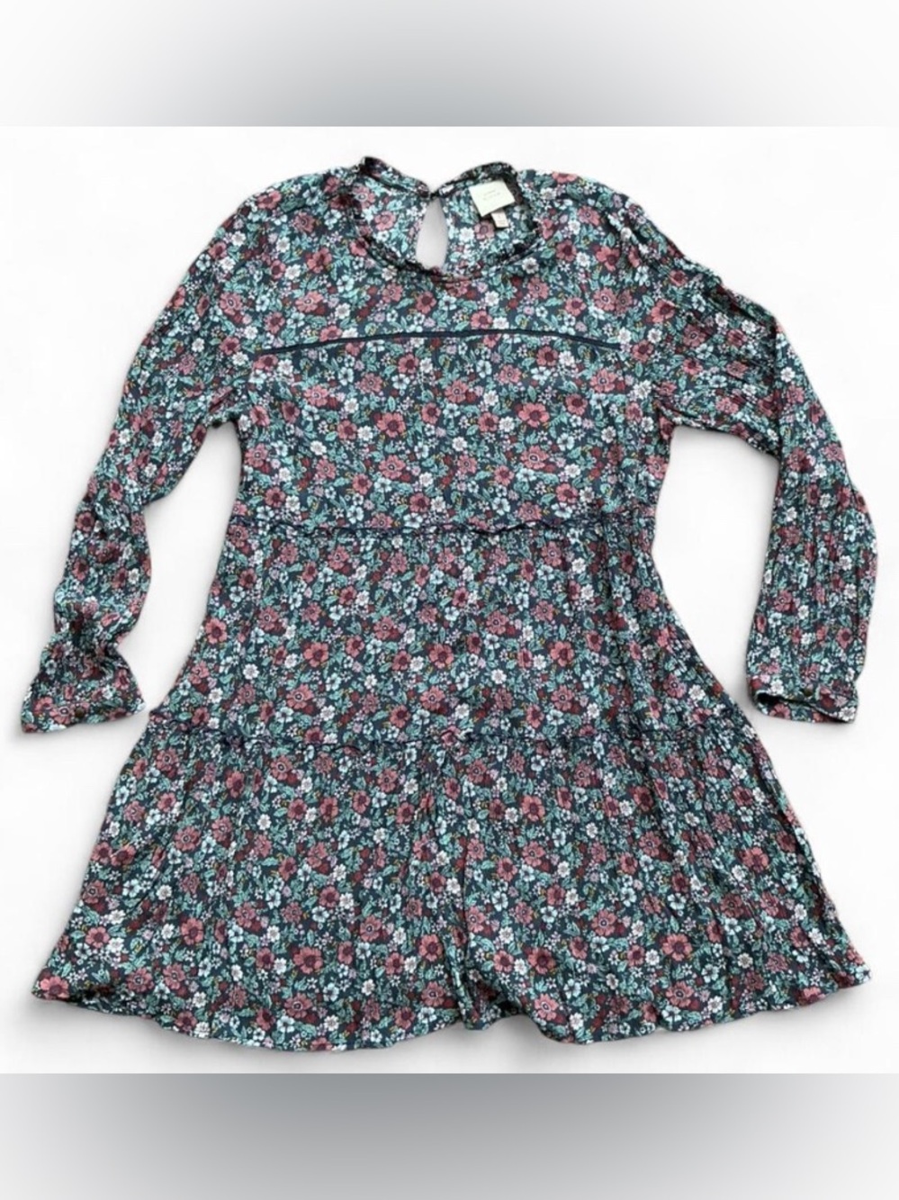 Tiered Cottagecore Babydoll Boho Long Sleeve Mini Dress